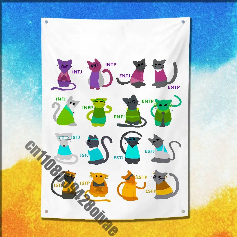 16 Personality Types MBTI Psychology Cat Flag For 50*70cm 60*90cm 80*120cm 100*150cm 150*200cm Camp Wall Banner Tapestry Cover
16 Personality Types MBTI Psychology Cat Flag For 50*70cm 60*90cm 80*120cm 100*150cm 150*200cm Camp Wall Banner Tapestry Cover