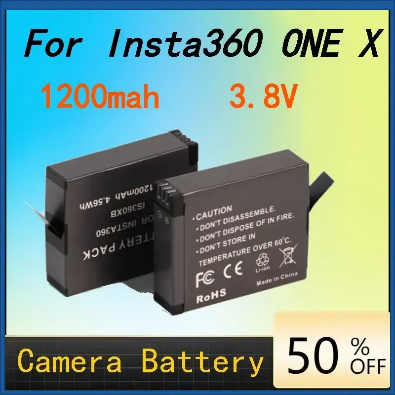 New 1200mAh Replacement Battery + Micro USB Charger for Insta360 ONE X Camera High-Quality High-Performance Persistent
New 1200mAh Replacement Battery + Micro USB Charger for Insta360 ONE X Camera High-Quality High-Performance Persistent
