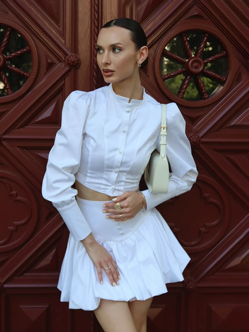 Marthaqiqi Cotton Ladies Pajamas Set Long Sleeve Nightwear O-Neck Sleepwear Crop Top Nightie Skirts Casual Female Nightgown Suit
Marthaqiqi Cotton Ladies Pajamas Set Long Sleeve Nightwear O-Neck Sleepwear Crop Top Nightie Skirts Casual Female Nightgown Suit