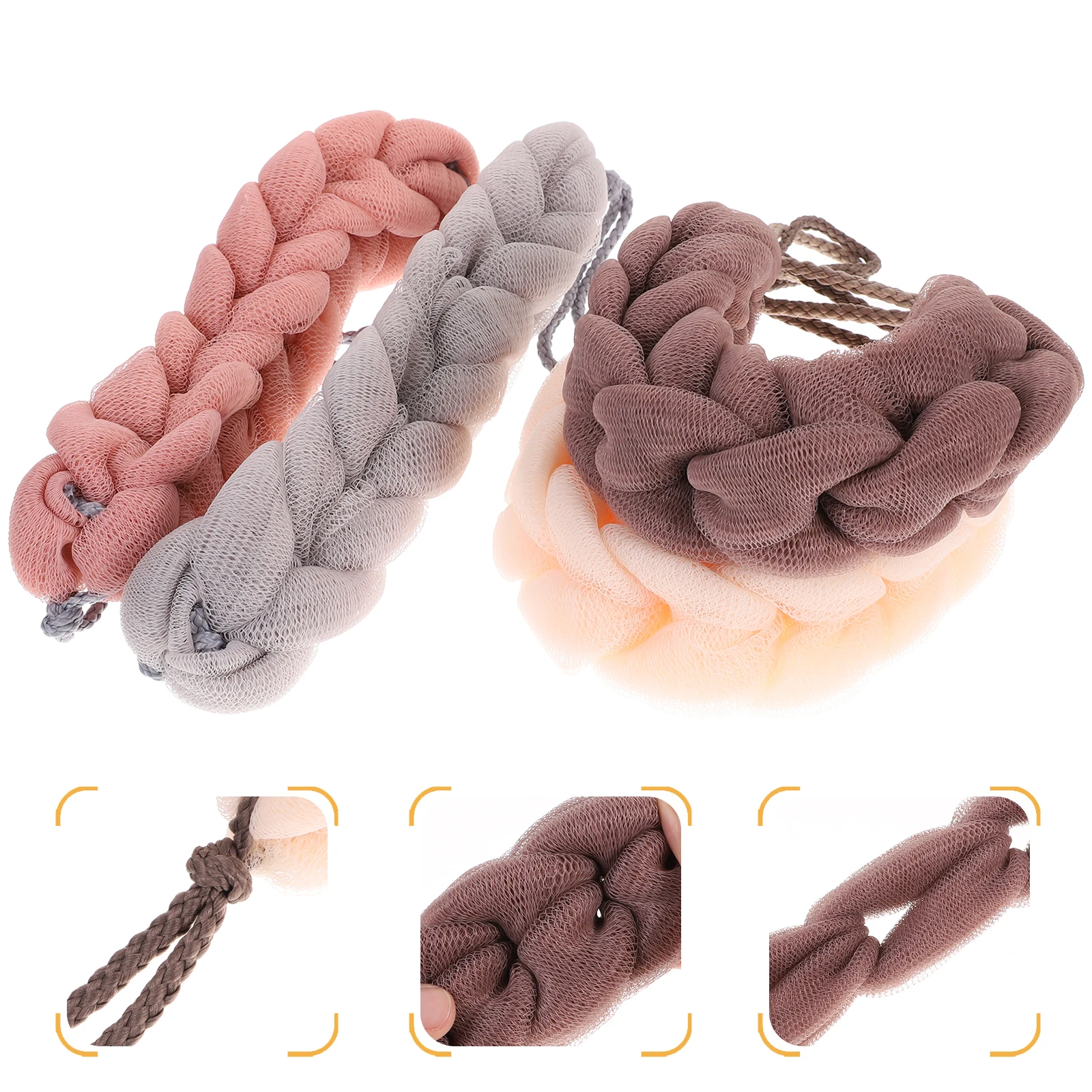 4Pcs Long Bath Towel Handle Loofah Back Scrubber Washable Sponge Ball Body Exfoliator Shower Tool Pe Sponge Durability
4Pcs Long Bath Towel Handle Loofah Back Scrubber Washable Sponge Ball Body Exfoliator Shower Tool Pe Sponge Durability