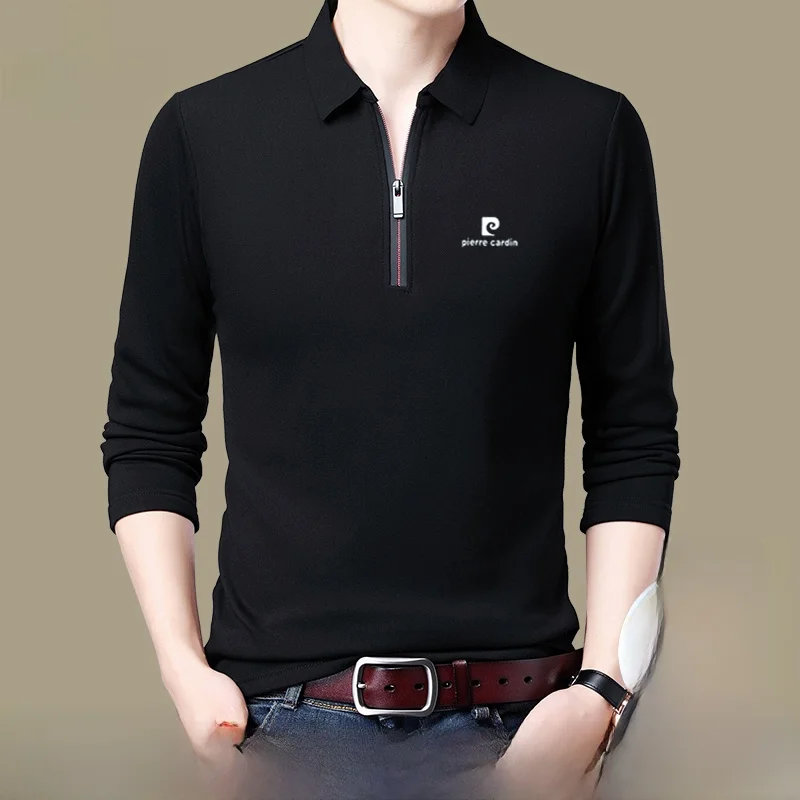 Pierre Cardin Spring New High-end Silk Long Sve irt Men Casual Loose Collar Zipper T-irt Busin Gentleman
Pierre Cardin Spring New High-end Silk Long Sve irt Men Casual Loose Collar Zipper T-irt Busin Gentleman