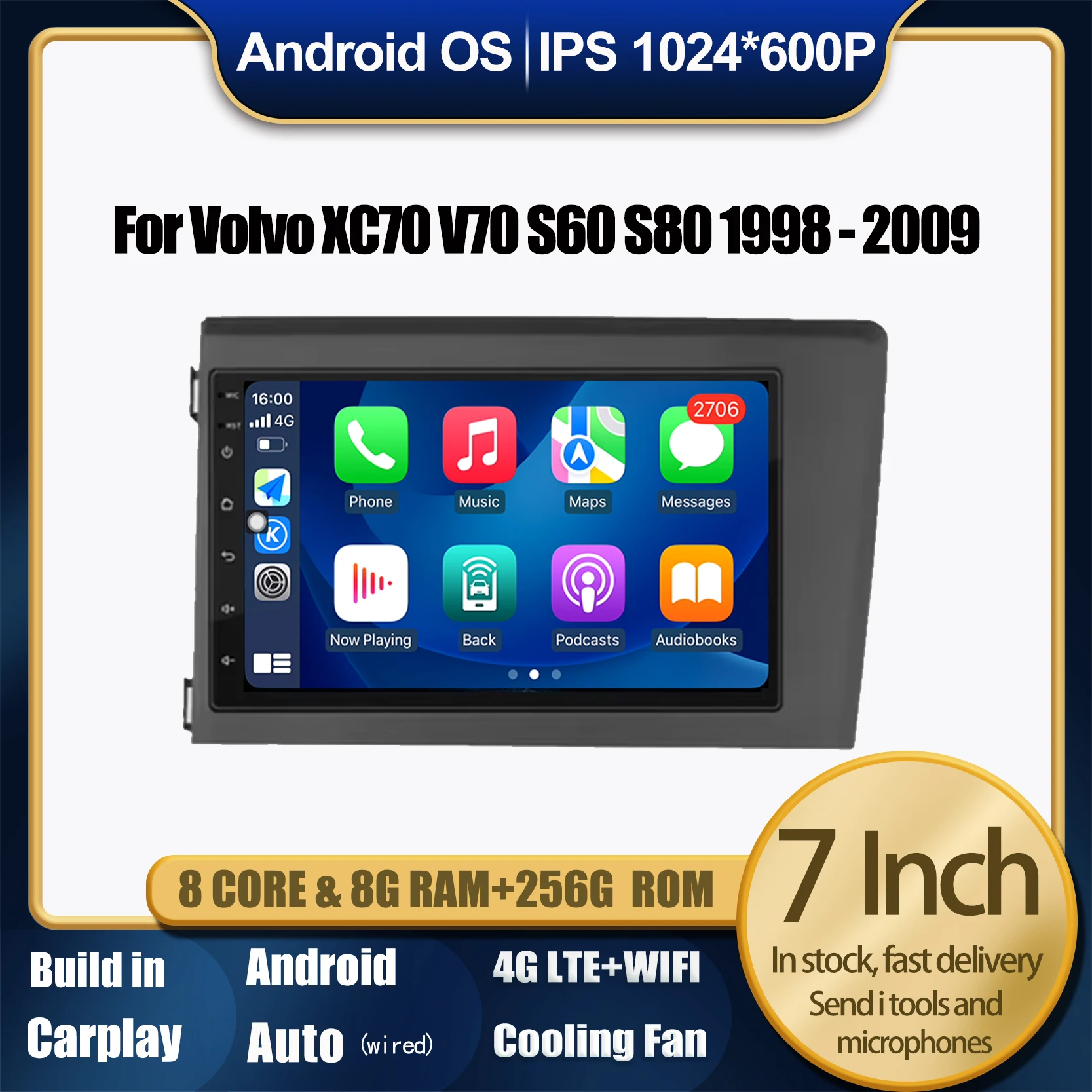 7inch CarPlay Auto Android 14 For Volvo XC70 V70 S60 S80 1998 - 2009 Car Radio GPS Navigation 4G WIFI Bluetooth Tools BT DVR SWC
7inch CarPlay Auto Android 14 For Volvo XC70 V70 S60 S80 1998 - 2009 Car Radio GPS Navigation 4G WIFI Bluetooth Tools BT DVR SWC