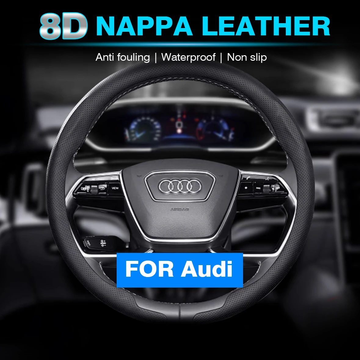 8D Nappa leather Car Steering Wheel Cover For Audi A3 A4 A5 A6 A7 A8 A1 A2 Q1 Q2 Q3 Q4 Q5 Q6 Q7 Q8 RS3 RS5 RS7 Auto Accessories
8D Nappa leather Car Steering Wheel Cover For Audi A3 A4 A5 A6 A7 A8 A1 A2 Q1 Q2 Q3 Q4 Q5 Q6 Q7 Q8 RS3 RS5 RS7 Auto Accessories