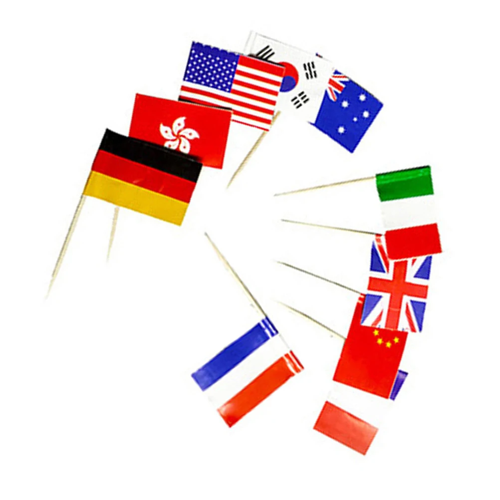 50 Pcs Wooden National Flags Picks Cake Toppers Party Supplies Mini Cupcake Decorations Colorful Toothpicks Stick
50 Pcs Wooden National Flags Picks Cake Toppers Party Supplies Mini Cupcake Decorations Colorful Toothpicks Stick