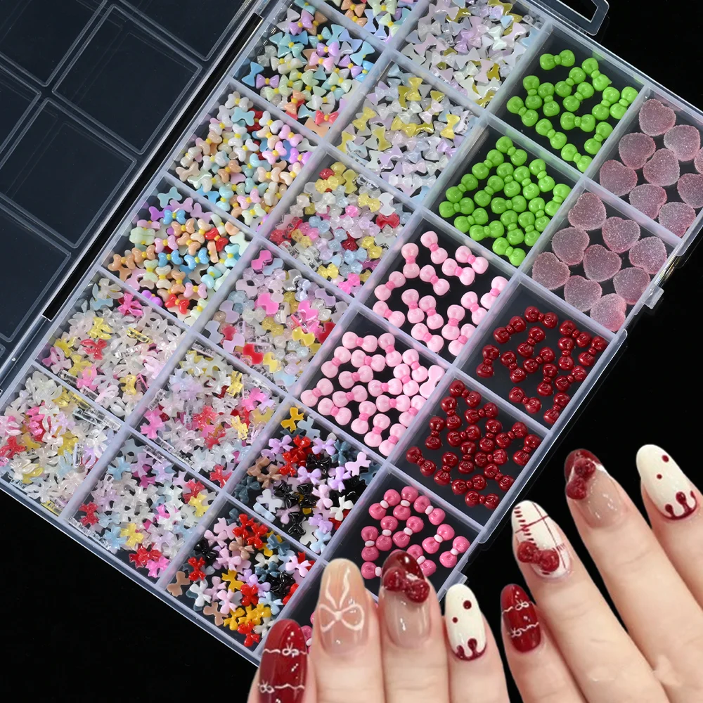 24Grids 3D Multi-Color Bowknot/Ribbon Nail Art Charms Mini Resin Bowtie,Heart Candy Y2K Nail Art Decorations Manicure DIY Parts
24Grids 3D Multi-Color Bowknot/Ribbon Nail Art Charms Mini Resin Bowtie,Heart Candy Y2K Nail Art Decorations Manicure DIY Parts