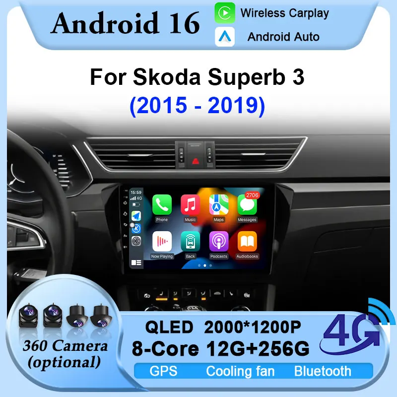10" Bluetooth Android 16 Car Radio For Skoda Superb 3 2015-2019 GPS Navigation Multimedia Player Auto DSP Stereo WiFi+4G Carplay
10" Bluetooth Android 16 Car Radio For Skoda Superb 3 2015-2019 GPS Navigation Multimedia Player Auto DSP Stereo WiFi+4G Carplay