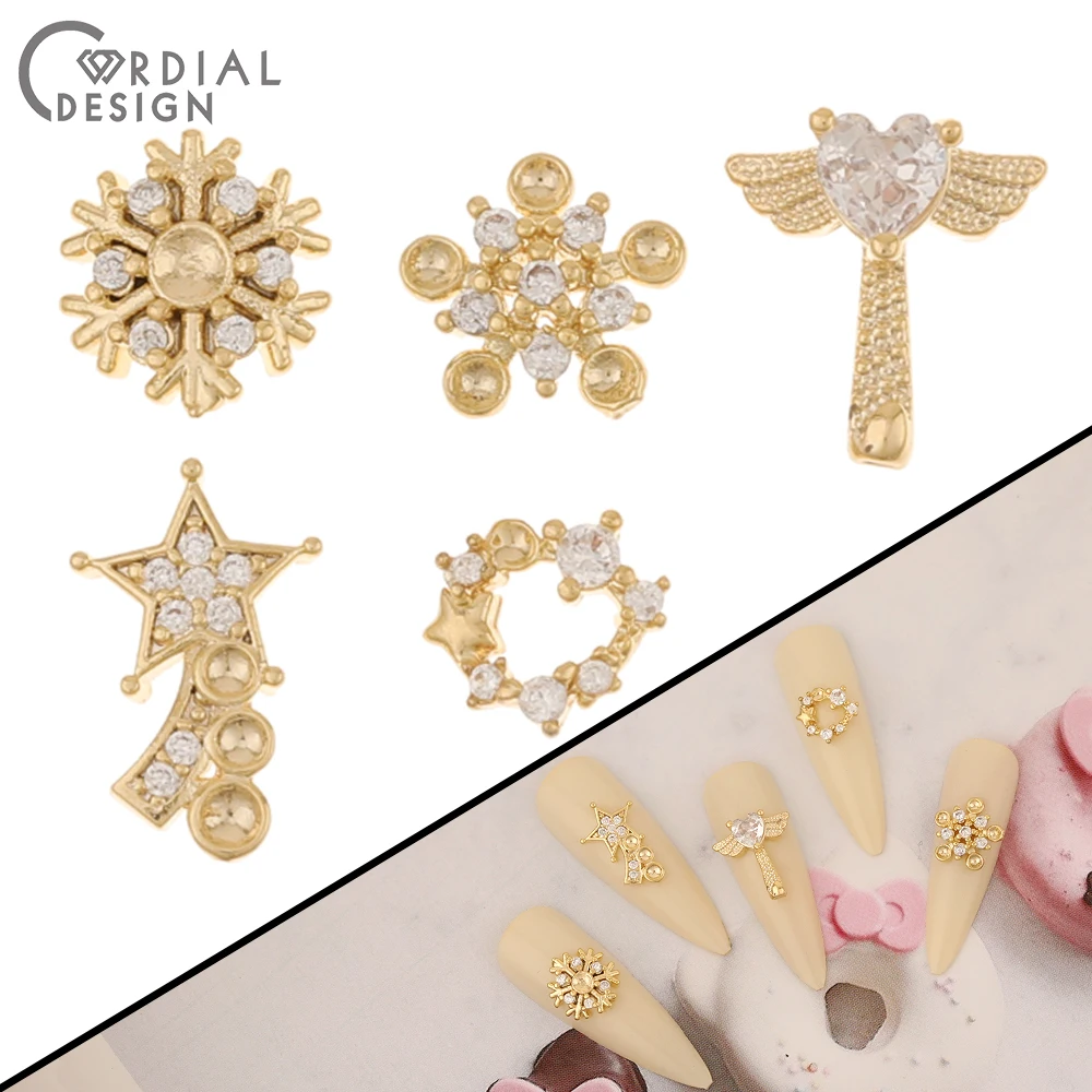 Cordial Design 100Pcs DIY Fingernail Accessories/Genuine Gold Plating/Cubic Zircon/Snowflake Shapes/Jewelry Findings Components
Cordial Design 100Pcs DIY Fingernail Accessories/Genuine Gold Plating/Cubic Zircon/Snowflake Shapes/Jewelry Findings Components