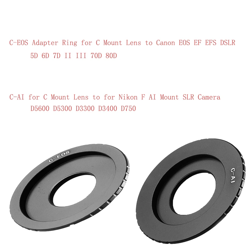 C-EOS/AI Adapter Ring for C Mount Lens to for Canon EOS EF EFS DSLR Camera 5D 6D 7D II III 70D 80D Nikon F AI Mount SLR cameras
C-EOS/AI Adapter Ring for C Mount Lens to for Canon EOS EF EFS DSLR Camera 5D 6D 7D II III 70D 80D Nikon F AI Mount SLR cameras