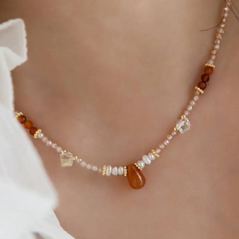 Natural Pearls Necklaces Bracelets Set Women Girls Black Crystal Agate Lazurite Zircon Collarbone Chain Necklace Jewelry Gift
Natural Pearls Necklaces Bracelets Set Women Girls Black Crystal Agate Lazurite Zircon Collarbone Chain Necklace Jewelry Gift