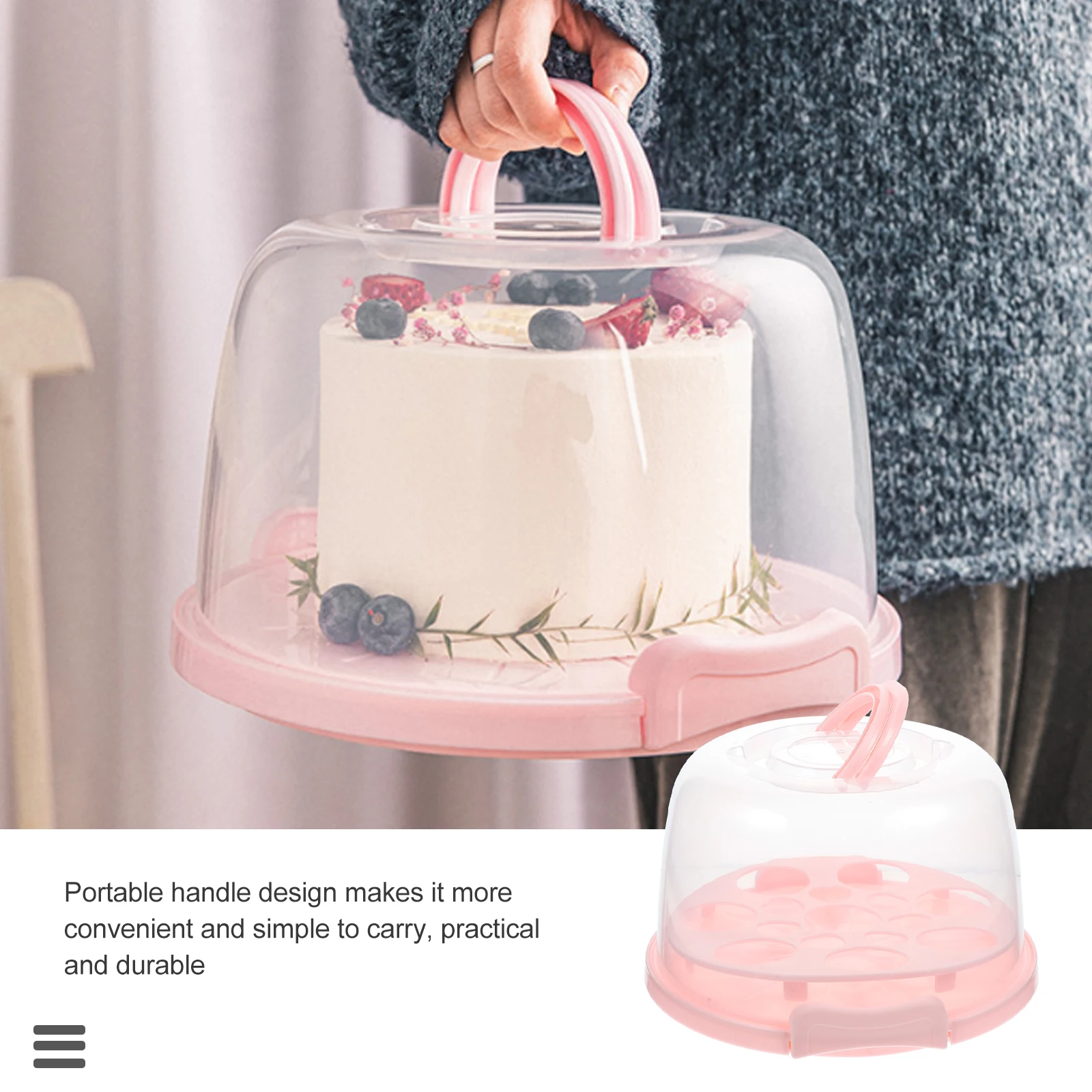 Cake Holder with Lid Preservation Box Containers Cover Transport Seal Cupcake Carrier Pink Dessert Travel
Cake Holder with Lid Preservation Box Containers Cover Transport Seal Cupcake Carrier Pink Dessert Travel