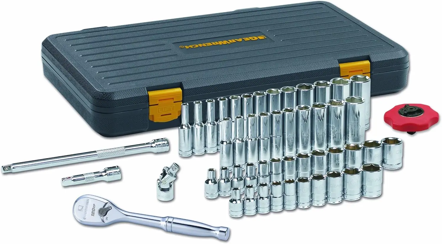 51-Piece 1/4 Inch Drive 6-Point 120XP Mechanics Tool Set, Standard & Deep, SAE/Metric
51-Piece 1/4 Inch Drive 6-Point 120XP Mechanics Tool Set, Standard & Deep, SAE/Metric