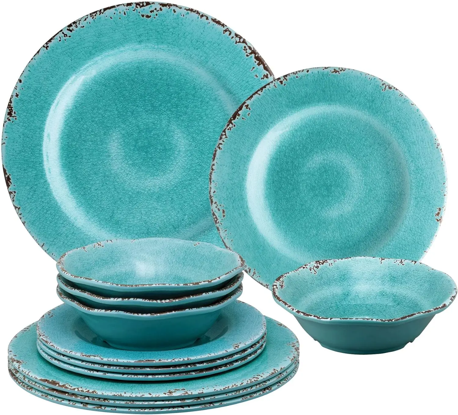 ware 12 Piece Crackle s, Outdoor Dishes Set, Plates and Bowls Sets, Service for 4, Turquoise
ware 12 Piece Crackle s, Outdoor Dishes Set, Plates and Bowls Sets, Service for 4, Turquoise