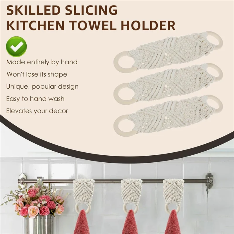 A08F-3Pcs Crochet Dish Towel Holder, Macrame Knit Hanging Kitchen Towel Holder With Loop Crochet Towel Ring
A08F-3Pcs Crochet Dish Towel Holder, Macrame Knit Hanging Kitchen Towel Holder With Loop Crochet Towel Ring
