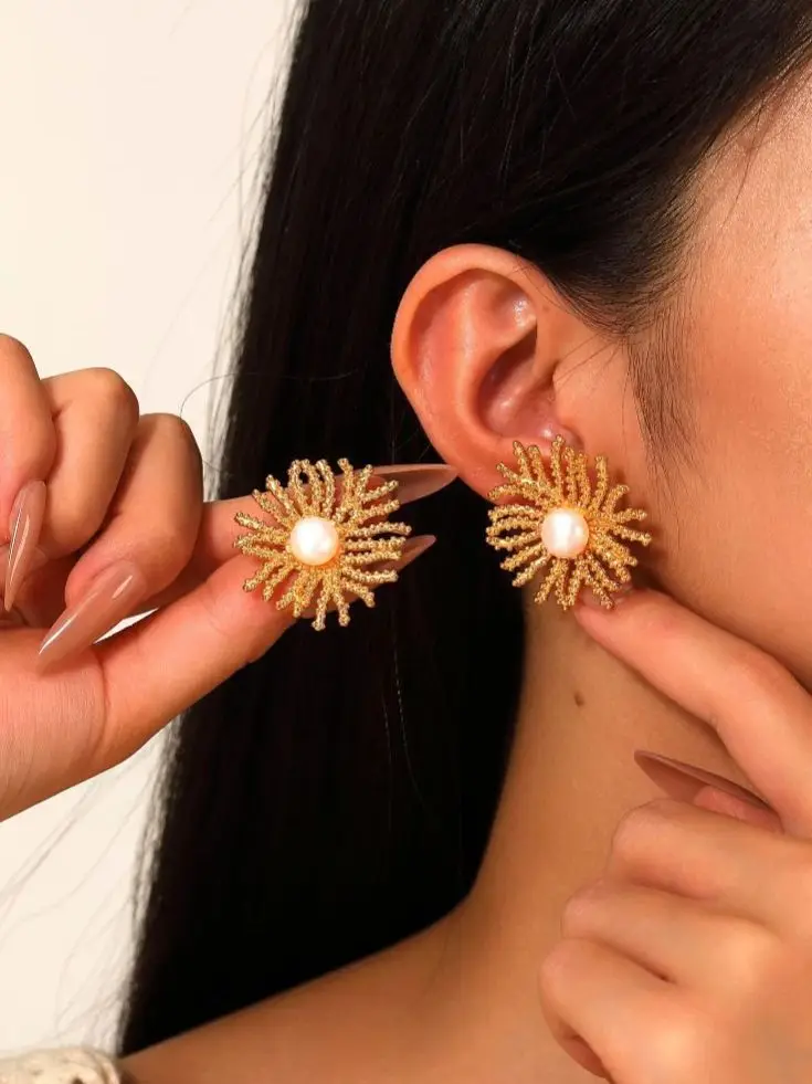 【Free Shipping】High Quality Copper Gold Plated Jewelry Set Women's Coral Flower Design Natural Pearl Stud Earrings, Rings
【Free Shipping】High Quality Copper Gold Plated Jewelry Set Women's Coral Flower Design Natural Pearl Stud Earrings, Rings