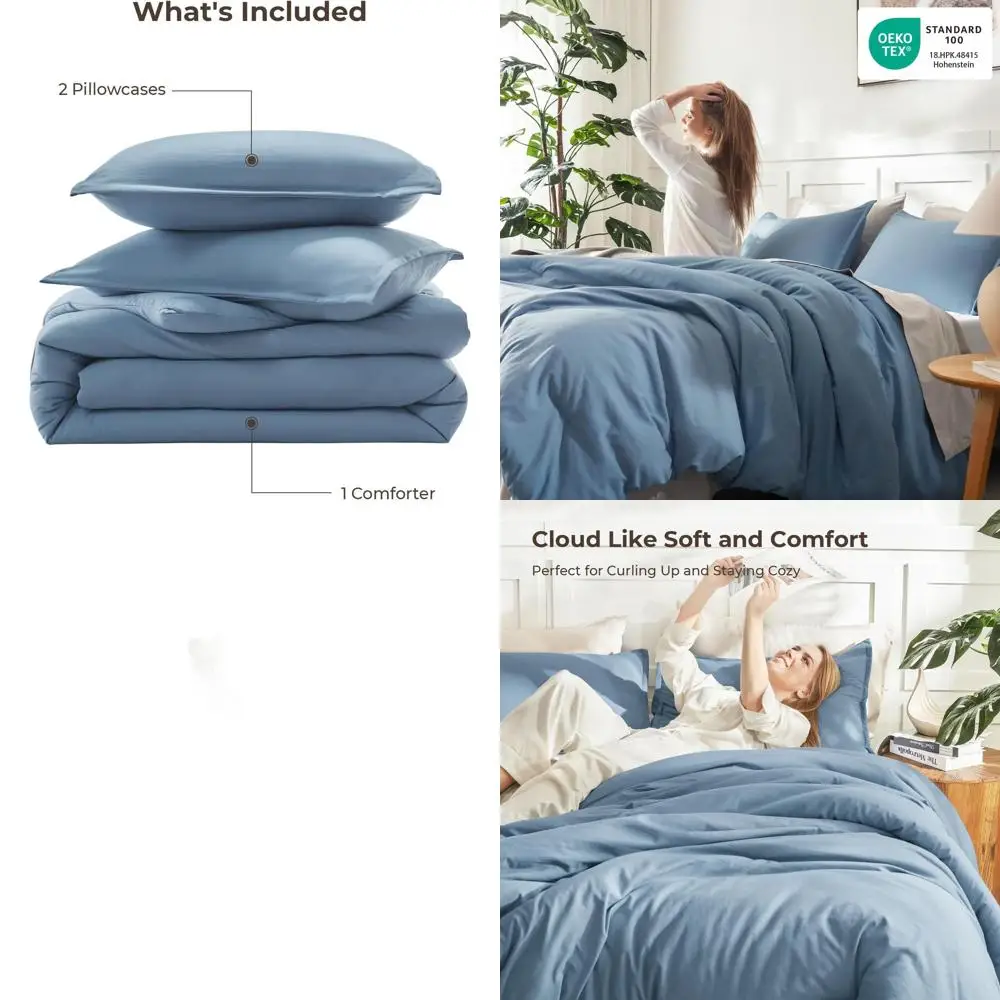 Grayish Blue Oversize Super King Comforter Set, 3-Piece Lightweight All-Season Bedding with 120x120 Cover and 2 Pillowcases
Grayish Blue Oversize Super King Comforter Set, 3-Piece Lightweight All-Season Bedding with 120x120 Cover and 2 Pillowcases
