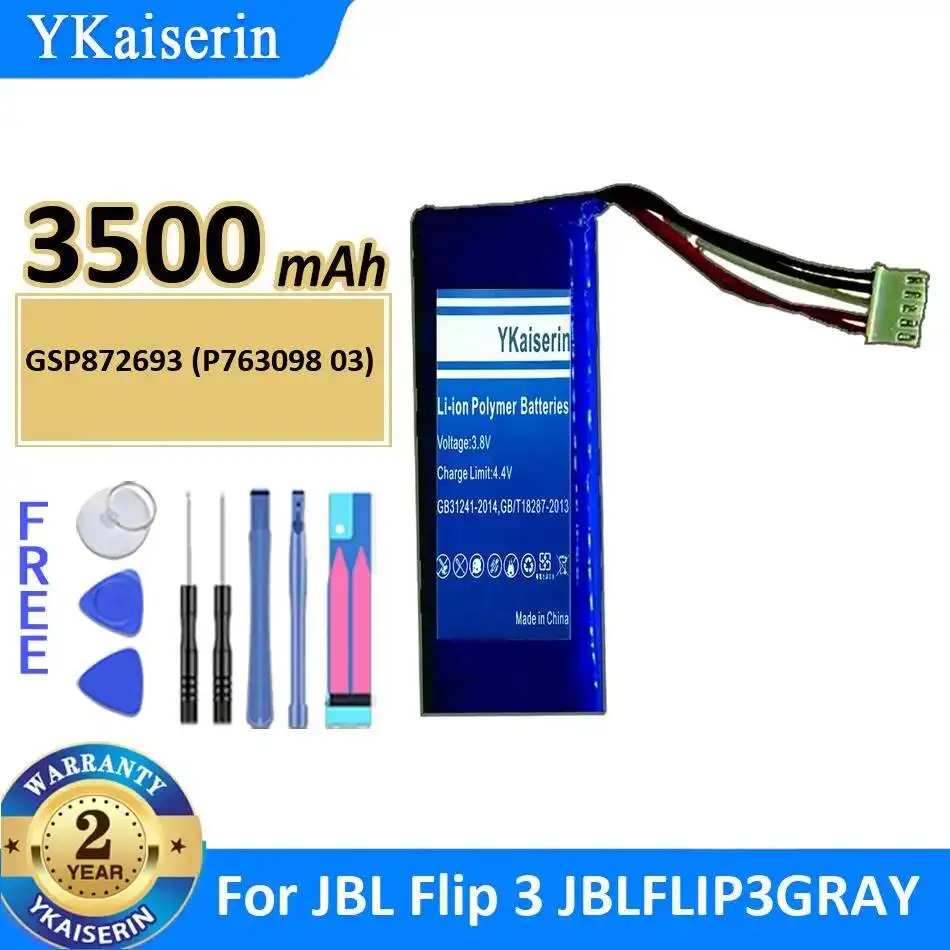 Long-Lasting Speaker Battery For Jbl Flip 3 JBLFLIP3GRAY 3500mAh GSP872693 P763098 03 Environmentally Friendly
Long-Lasting Speaker Battery For Jbl Flip 3 JBLFLIP3GRAY 3500mAh GSP872693 P763098 03 Environmentally Friendly