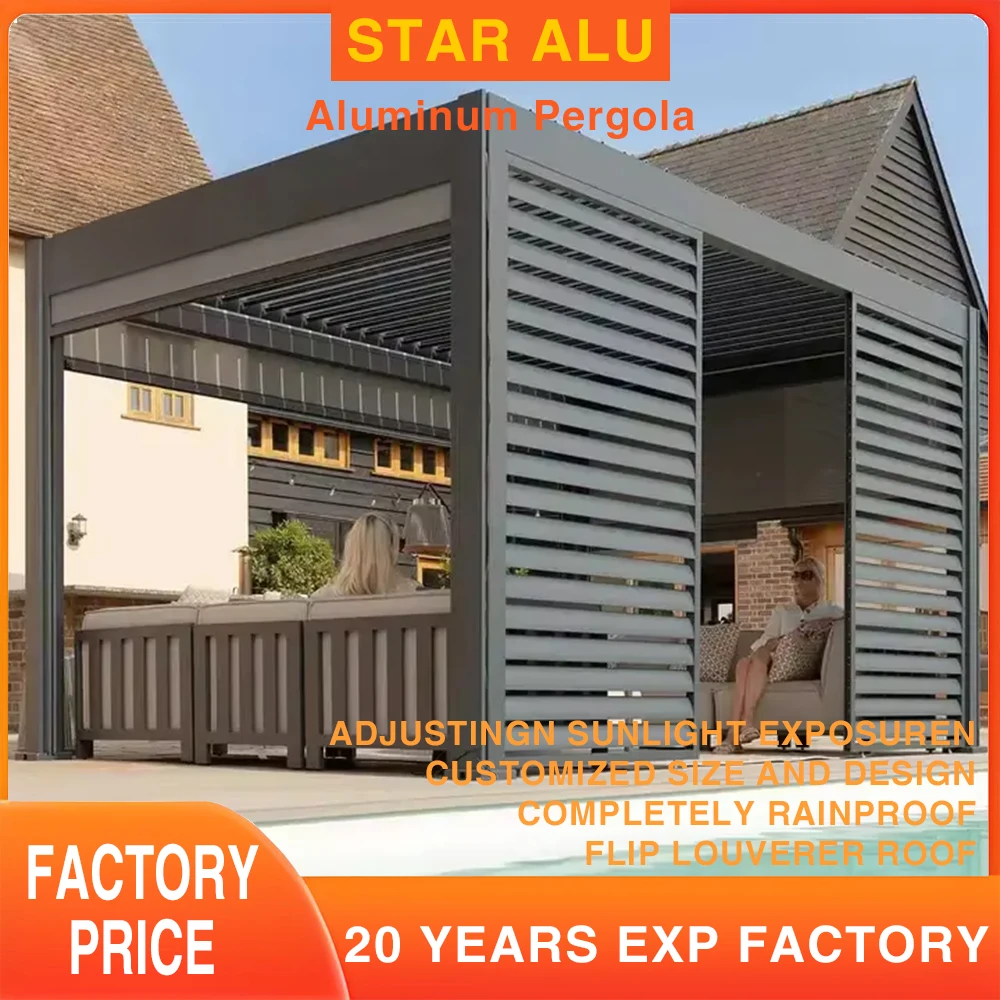 Automatic Aluminum Louvered Pergola with Bioclimatic Awning for Outdoor Gazebo Shade and Terrace Roof Luxury Modern Outdoor
Automatic Aluminum Louvered Pergola with Bioclimatic Awning for Outdoor Gazebo Shade and Terrace Roof Luxury Modern Outdoor