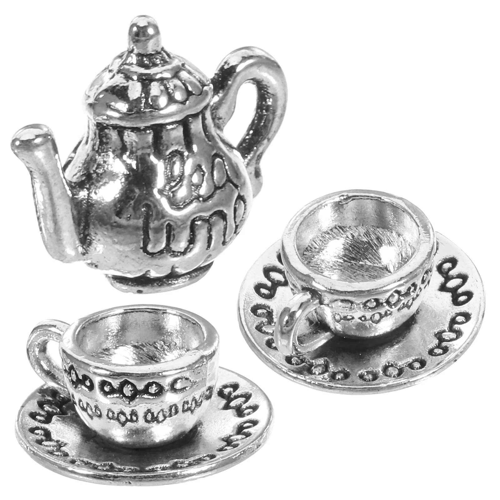 1 Set Mini Tea Pot 3-Piece Metallic Finish Simulated Teapot Cup Kitchen Decor Office Desk Ornament Zinc Alloy Durable Design
1 Set Mini Tea Pot 3-Piece Metallic Finish Simulated Teapot Cup Kitchen Decor Office Desk Ornament Zinc Alloy Durable Design