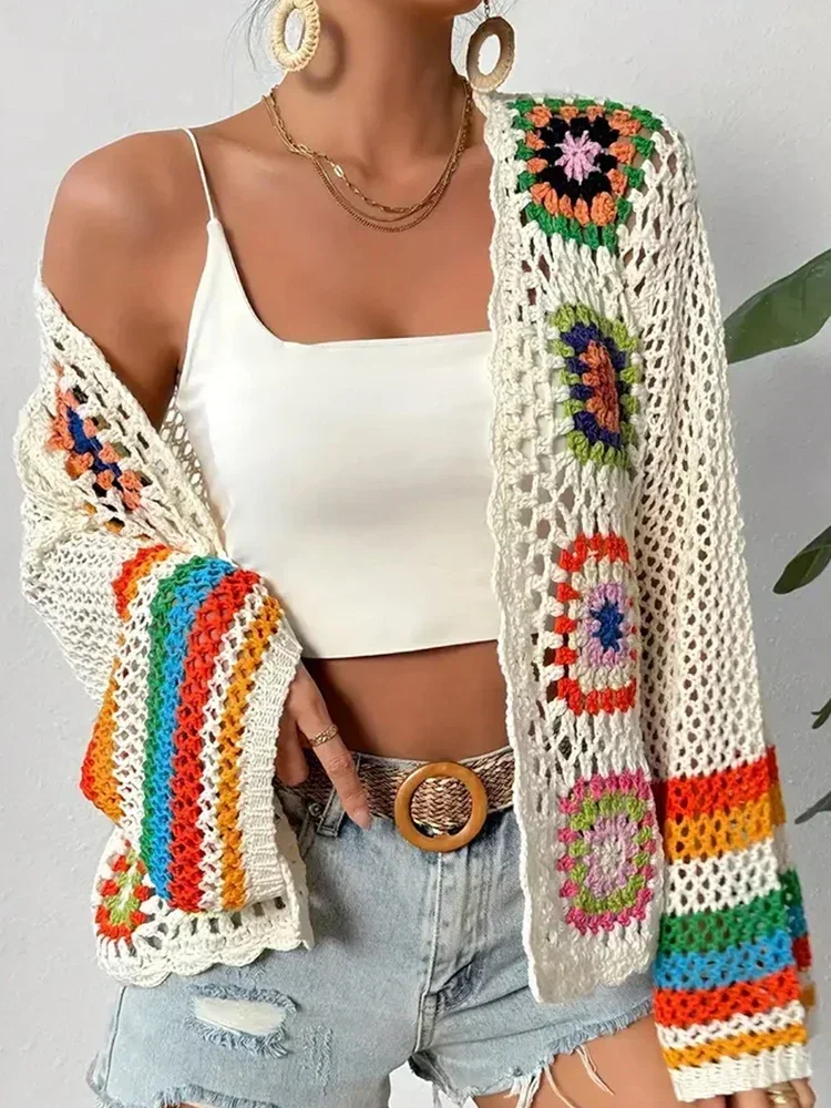 Abrini Women Vintage Boho Long Sleeves Cardigan Chic Floral Hollow Knitted Shirt Casual Beach Vacation Women Cardigan Coat
Abrini Women Vintage Boho Long Sleeves Cardigan Chic Floral Hollow Knitted Shirt Casual Beach Vacation Women Cardigan Coat