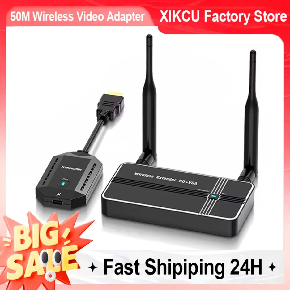 4K 1080P 5G 50M Wireless HDMI VGA Transmitter Receiver Extender Display Video Adapter Dongle For Phone TV Monitor Projector PC
4K 1080P 5G 50M Wireless HDMI VGA Transmitter Receiver Extender Display Video Adapter Dongle For Phone TV Monitor Projector PC