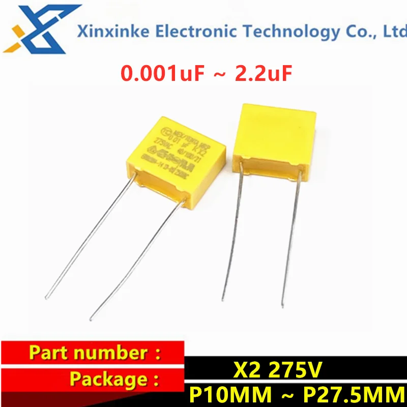 20PCS 0.001UF ~ 2.2UF Polypropylene Film Safety Capacitors MKP AC 275V X2 0.68UF 10nf 100nf 150nf 200nf 680nf 470nf 1UF
20PCS 0.001UF ~ 2.2UF Polypropylene Film Safety Capacitors MKP AC 275V X2 0.68UF 10nf 100nf 150nf 200nf 680nf 470nf 1UF