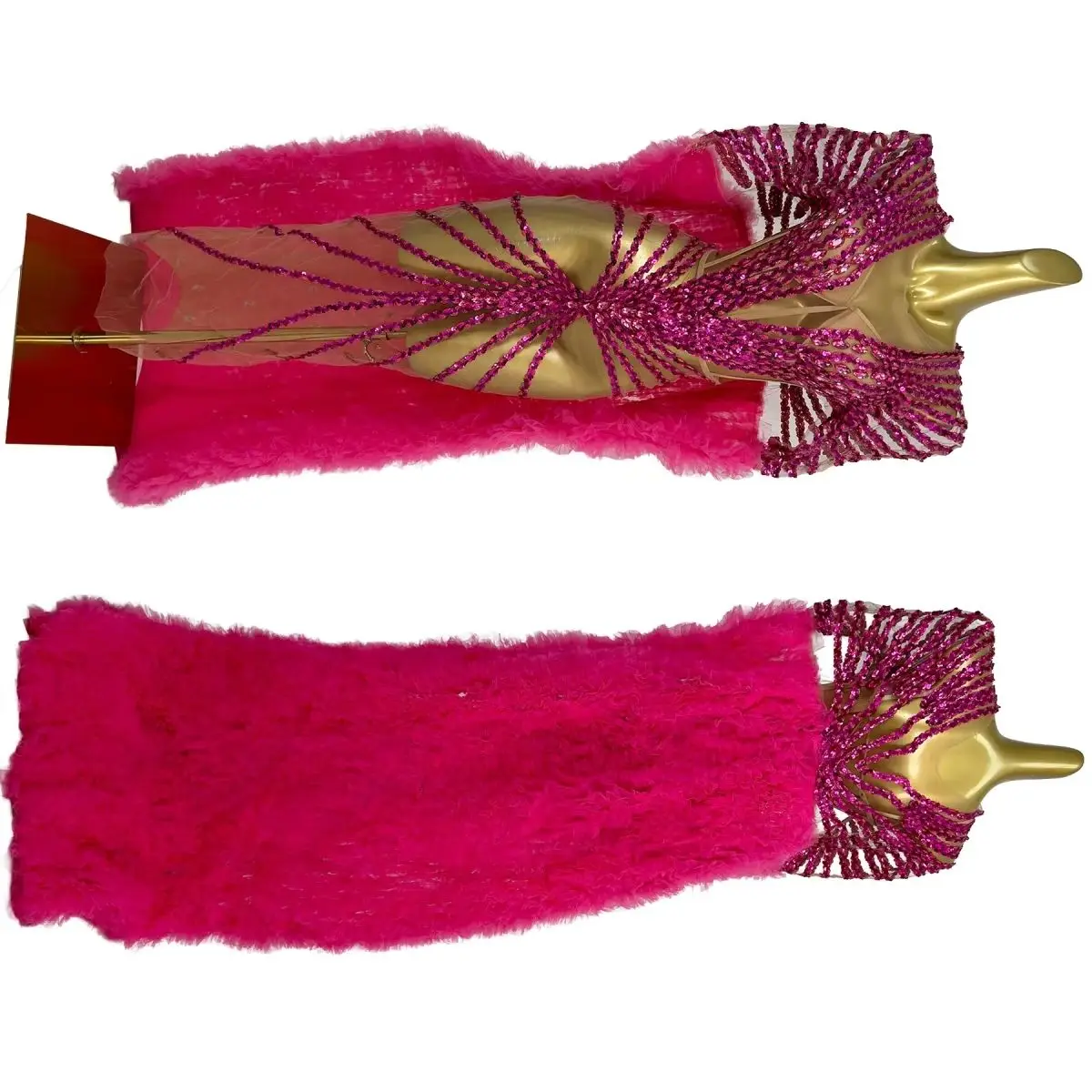 Sparkly Fuchsia Rhinestone See Through Mesh Evening Gown Feather Cape Train Short Sleeve Performance Drag Queen Outfit Lizhua
Sparkly Fuchsia Rhinestone See Through Mesh Evening Gown Feather Cape Train Short Sleeve Performance Drag Queen Outfit Lizhua