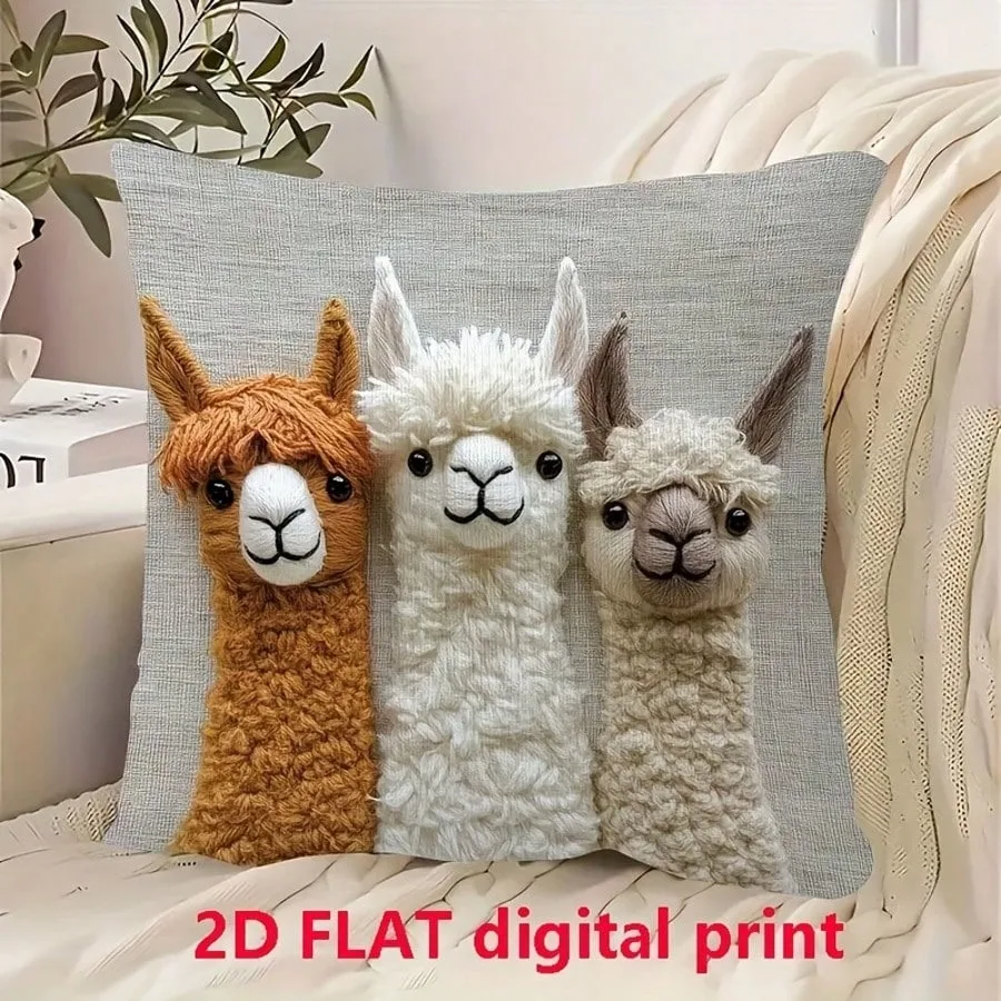 1pc Cute Llama Pillow Cover Double Sided 2D Print Soft Linen Throw Pillow Cover Living Room Bedroom Sofa Decor Playful Vibe Gift
1pc Cute Llama Pillow Cover Double Sided 2D Print Soft Linen Throw Pillow Cover Living Room Bedroom Sofa Decor Playful Vibe Gift