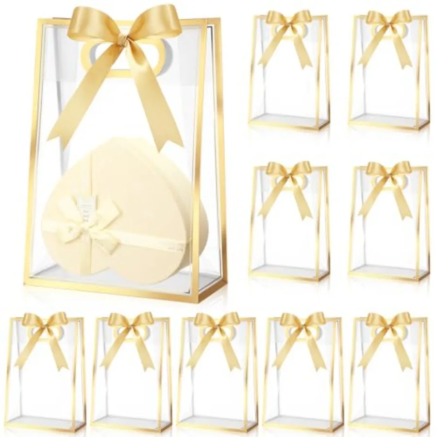Clear Plastic Gift Bag with Die Cut Handle Reusable PP Favor Bag with Ribbon for Graduation Wedding Bridal Birthday Baby Shower
Clear Plastic Gift Bag with Die Cut Handle Reusable PP Favor Bag with Ribbon for Graduation Wedding Bridal Birthday Baby Shower