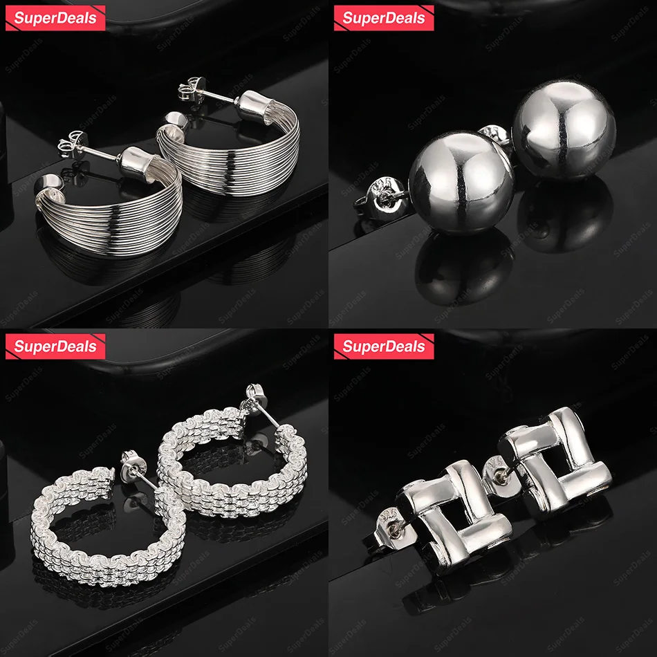 SuperDeals 925 Sterling Silver Multi-Line Smooth Beads Square Mesh Woven Stud Earring Girls Birthday Party Gift Fashion Jewelry
SuperDeals 925 Sterling Silver Multi-Line Smooth Beads Square Mesh Woven Stud Earring Girls Birthday Party Gift Fashion Jewelry