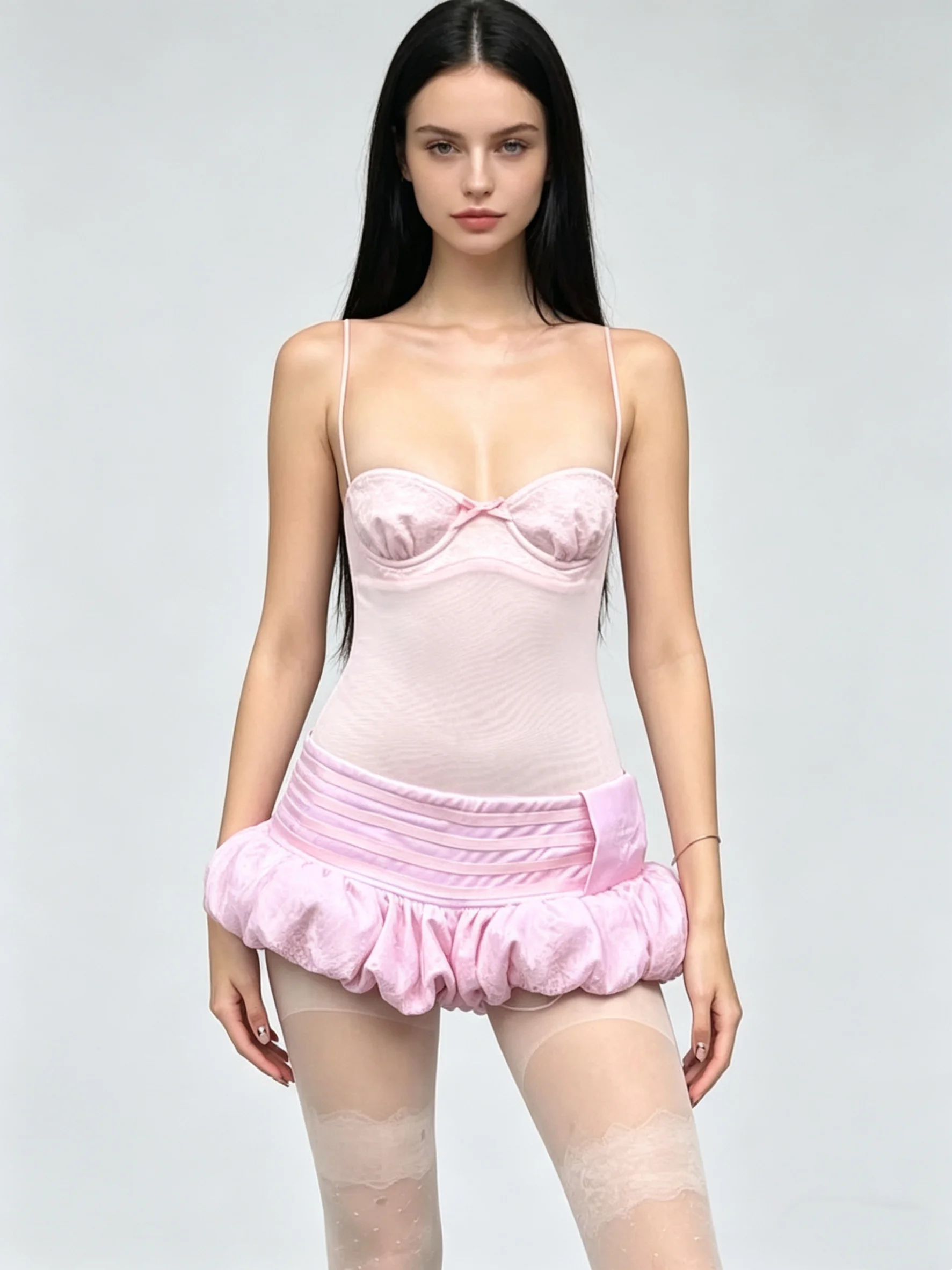 Women Pink Cami Bandeau Dress Elegant Off Shoulder Sleeveless Mini Tutu Dress Sexy Birthday Party Fluffy Dress for Women Summer
Women Pink Cami Bandeau Dress Elegant Off Shoulder Sleeveless Mini Tutu Dress Sexy Birthday Party Fluffy Dress for Women Summer