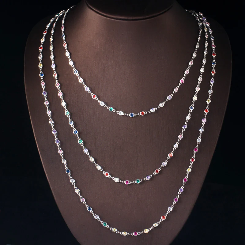 ThreeGraces Fashion Multicolor Cubic Zirconia Silver Color Chain Necklace for Women Trendy Dubai Party Costume Jewelry PN178
ThreeGraces Fashion Multicolor Cubic Zirconia Silver Color Chain Necklace for Women Trendy Dubai Party Costume Jewelry PN178