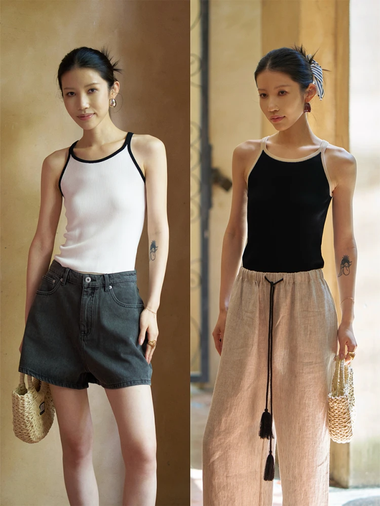 Slimming Simple Bla White Vtg Patchwork Color Thin Strap Summer ter Top Faionable Jxu Polyester Fiber
Slimming Simple Bla White Vtg Patchwork Color Thin Strap Summer ter Top Faionable Jxu Polyester Fiber