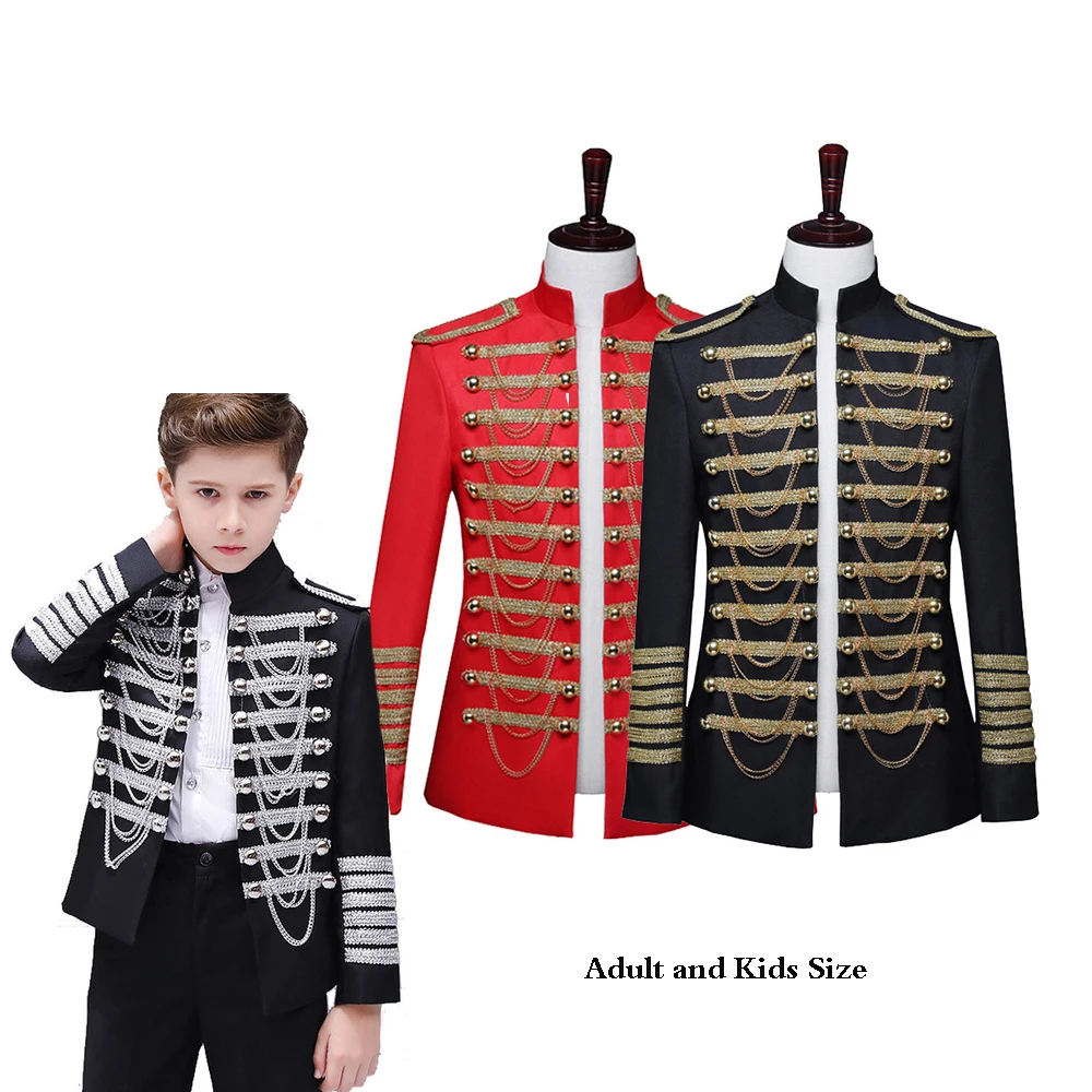Prince Coat for Boys Black Men Blazer Suit Jacket Steampunk Prince Costume Tassel Chains Drummer Jacket Club Party Clothing
Prince Coat for Boys Black Men Blazer Suit Jacket Steampunk Prince Costume Tassel Chains Drummer Jacket Club Party Clothing