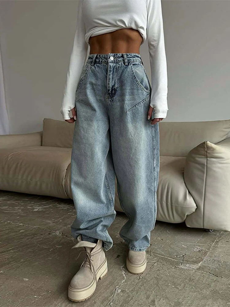 Vintage Women's Washed Blue Denim Jeans Pant High Waist Wide Leg Solid Pants For Woman 2025 New Casual Daily Simple Trousers
Vintage Women's Washed Blue Denim Jeans Pant High Waist Wide Leg Solid Pants For Woman 2025 New Casual Daily Simple Trousers
