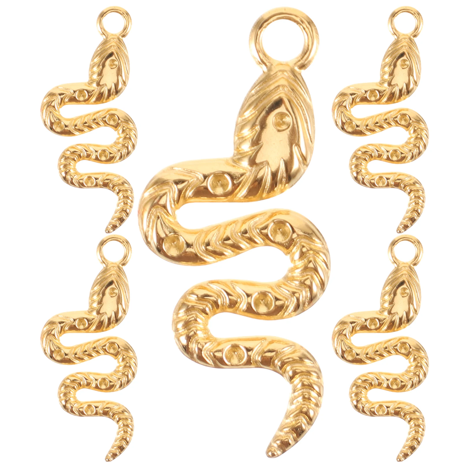 5 Pcs Snake Shape Pendant Accessories for DIY Jewelry Making Golden Color Vintage European Style Earring Necklace Charms
5 Pcs Snake Shape Pendant Accessories for DIY Jewelry Making Golden Color Vintage European Style Earring Necklace Charms