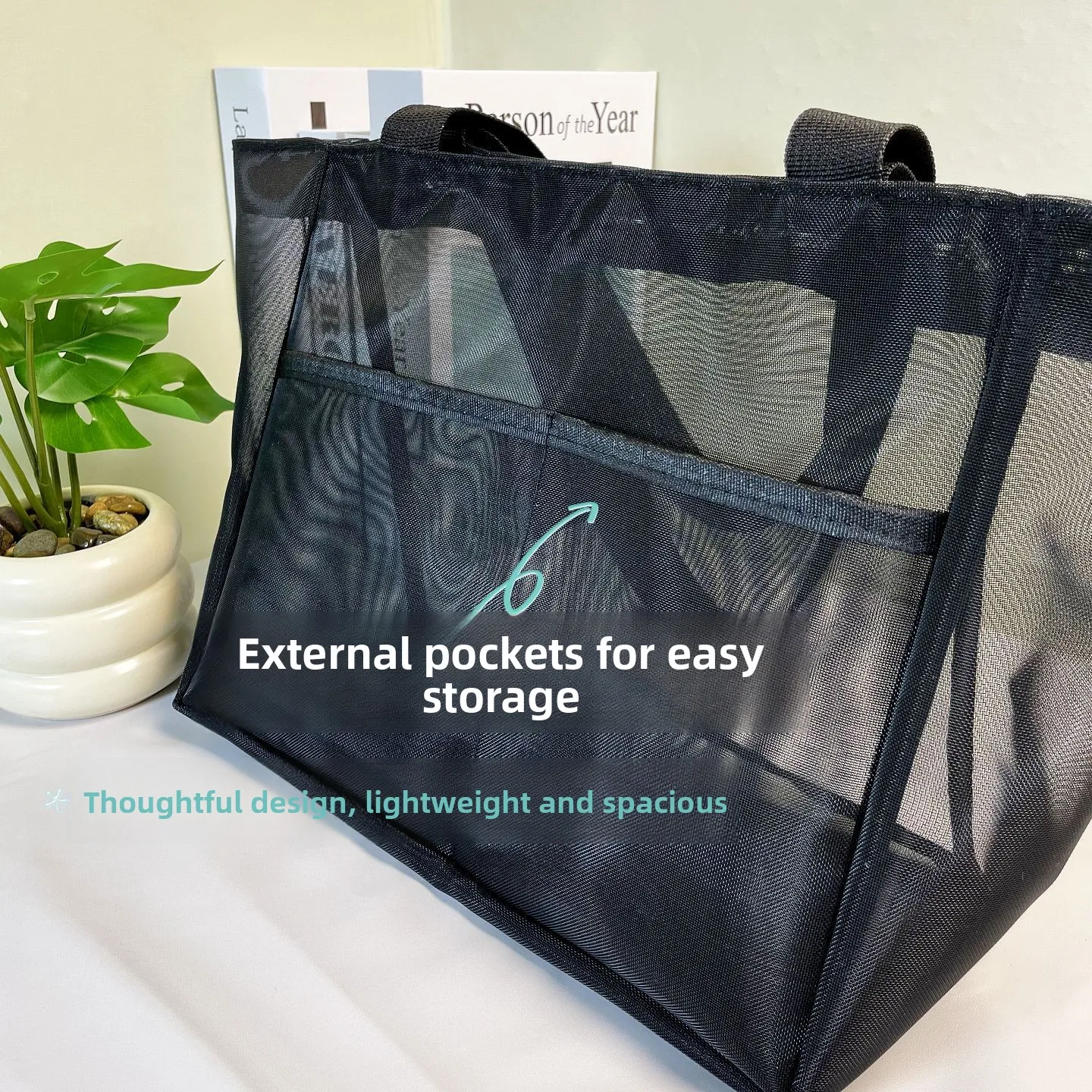 Ladies Large Capacity Summer Swimming Fitness Yoga Net Bag Beach Tote Bag Single Shoulder Zipper Hard Mesh Bag Casual Style
Ladies Large Capacity Summer Swimming Fitness Yoga Net Bag Beach Tote Bag Single Shoulder Zipper Hard Mesh Bag Casual Style