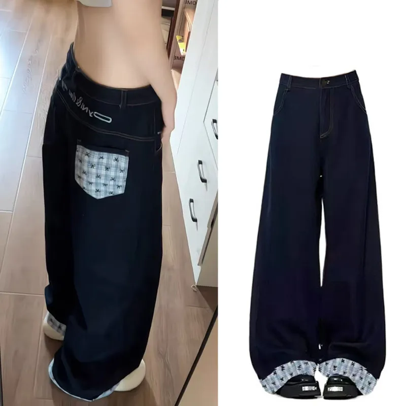 High Waist Wide Leg Denim Jeans Women Loose Fit Plaid Splicing Knot Trousers Long Pants Vintage Sle Commute Wear
High Waist Wide Leg Denim Jeans Women Loose Fit Plaid Splicing Knot Trousers Long Pants Vintage Sle Commute Wear