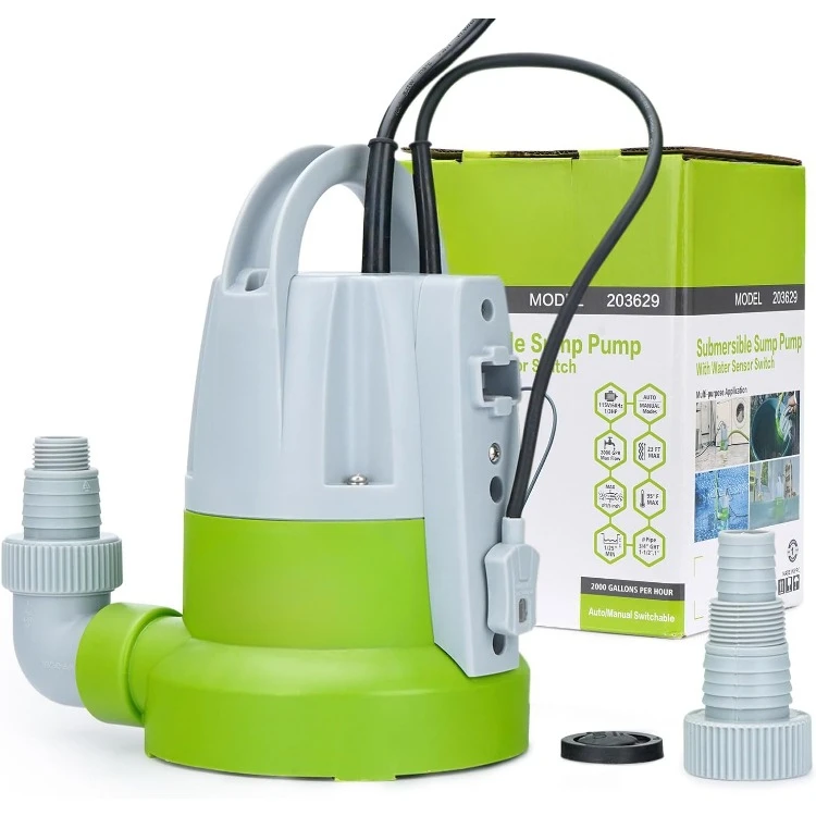 Погружной насос Green Expert 1/3HP с уникальным переключателем датчика расхода, длительный дренаж воды для затопленного подвала на заднем дворе P
Погружной насос Green Expert 1/3HP с уникальным переключателем датчика расхода, длительный дренаж воды для затопленного подвала на заднем дворе P