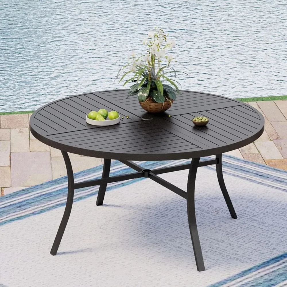 54" Patio Table with 1.57" Umbrella Hole for Porch Backyard, 6 People, Round Metal Steel Outdoor Table
54" Patio Table with 1.57" Umbrella Hole for Porch Backyard, 6 People, Round Metal Steel Outdoor Table