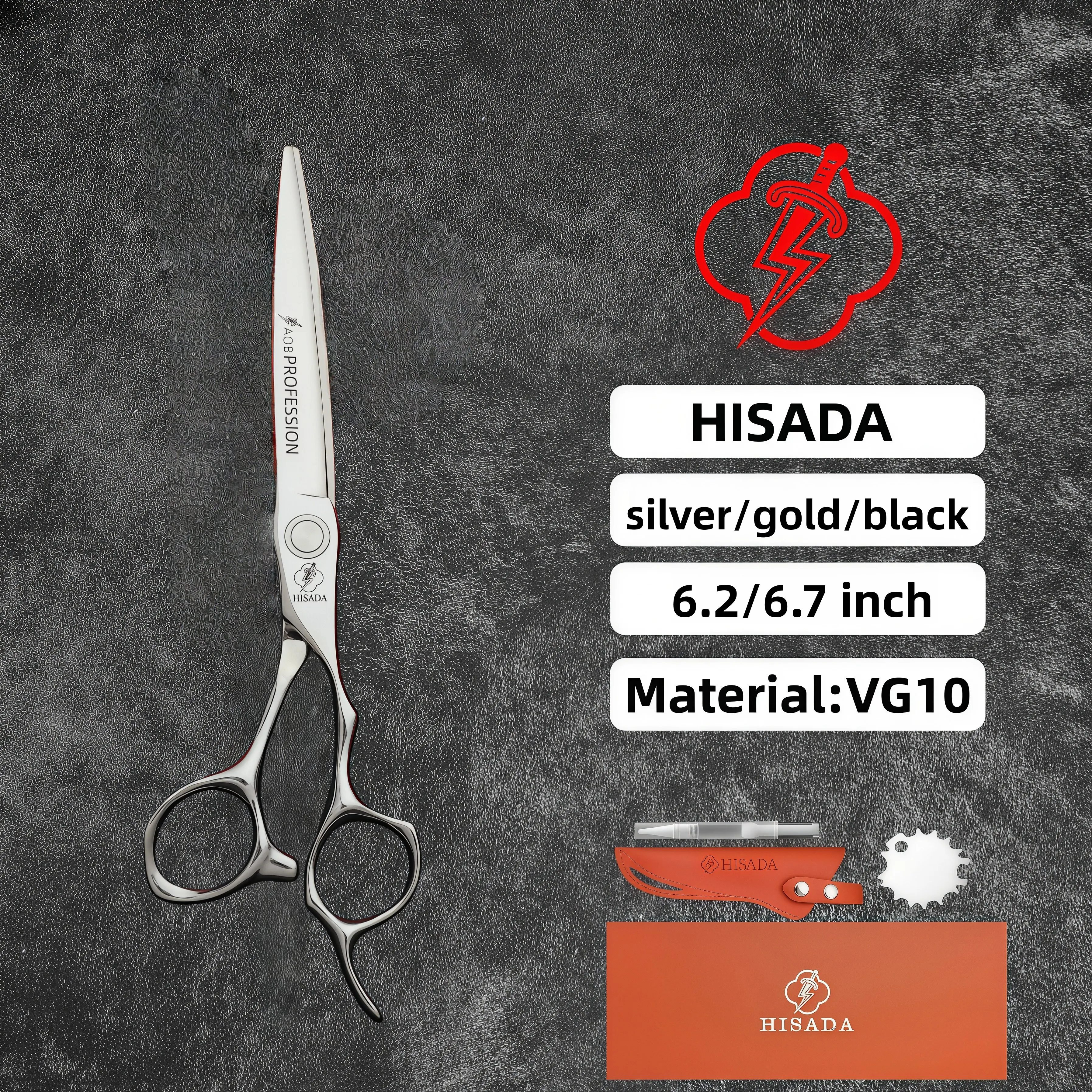 HISADA barber scissors,Professional barber scissors,6.2/6.7 inch silver hair scissors,barber tool set
HISADA barber scissors,Professional barber scissors,6.2/6.7 inch silver hair scissors,barber tool set