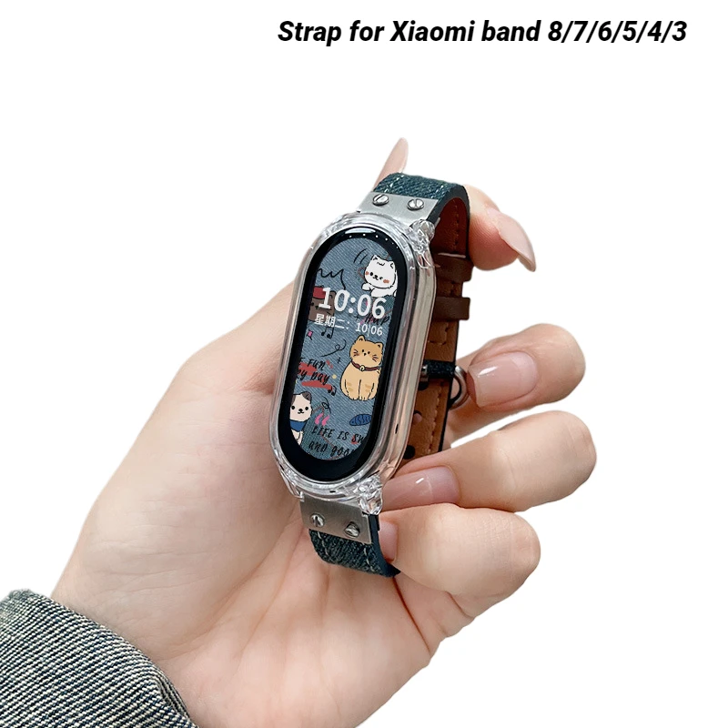 Denim fabric Strap For Mi band 8 Correa Bracelet Sport Watchband For Xiaomi band 8/7/6/5/4/3 NFC Smartwatch Woman Man Strap
Denim fabric Strap For Mi band 8 Correa Bracelet Sport Watchband For Xiaomi band 8/7/6/5/4/3 NFC Smartwatch Woman Man Strap