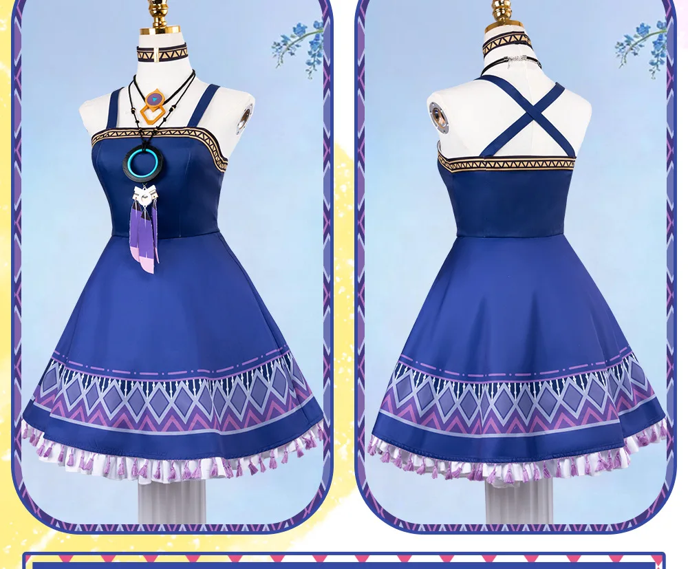 Citlali Tribal Dress Cosplay Costume Wig White & Blue Geometric Print Tassel Hem Wig and Belt Comic Con Party Dressup
Citlali Tribal Dress Cosplay Costume Wig White & Blue Geometric Print Tassel Hem Wig and Belt Comic Con Party Dressup