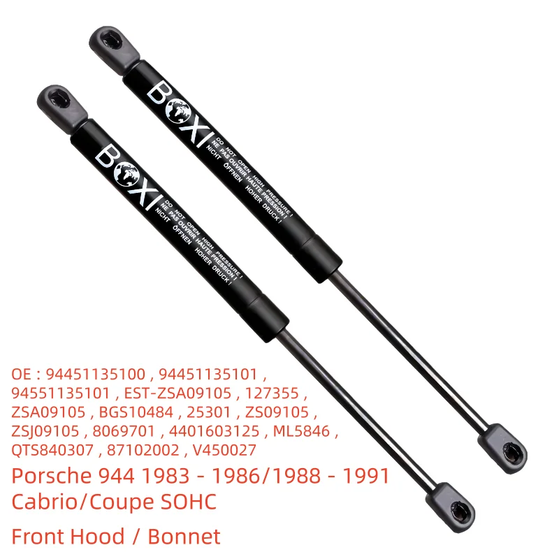 94451135100 2Pcs Hood Struts Damper For Porsche 944 1983 - 1986/1988 - 1991 Cabrio/Coupe SOHC 94451135101 Front Engine Hood Bars
94451135100 2Pcs Hood Struts Damper For Porsche 944 1983 - 1986/1988 - 1991 Cabrio/Coupe SOHC 94451135101 Front Engine Hood Bars