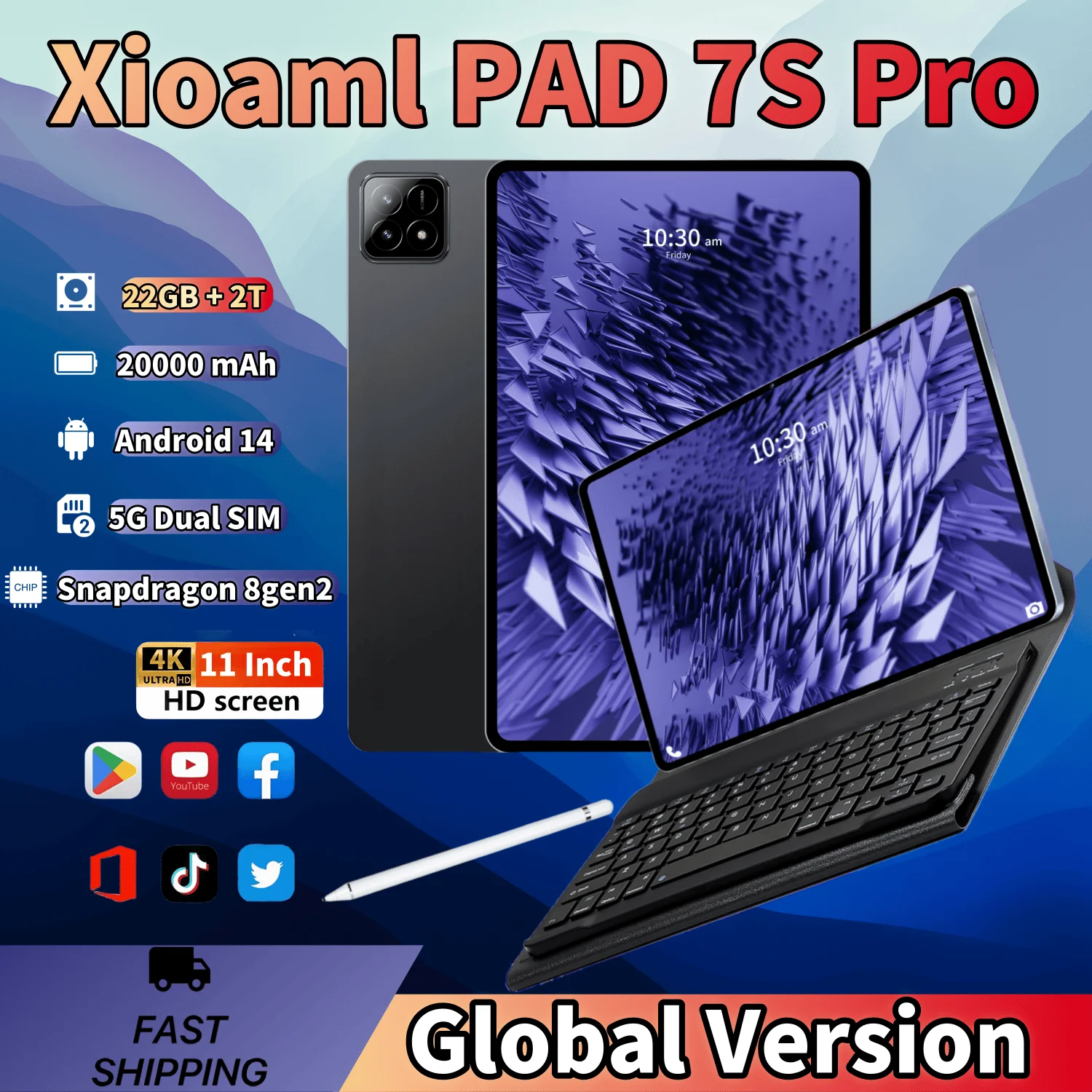 2025 Original XioamI PAD 7S PRO Snapdragon 8gen2 Android 14 Tablet 20000mAh 22GB+2T 11 Inch 5G DualSIM Bluetooth WiFi Tablets PC
2025 Original XioamI PAD 7S PRO Snapdragon 8gen2 Android 14 Tablet 20000mAh 22GB+2T 11 Inch 5G DualSIM Bluetooth WiFi Tablets PC
