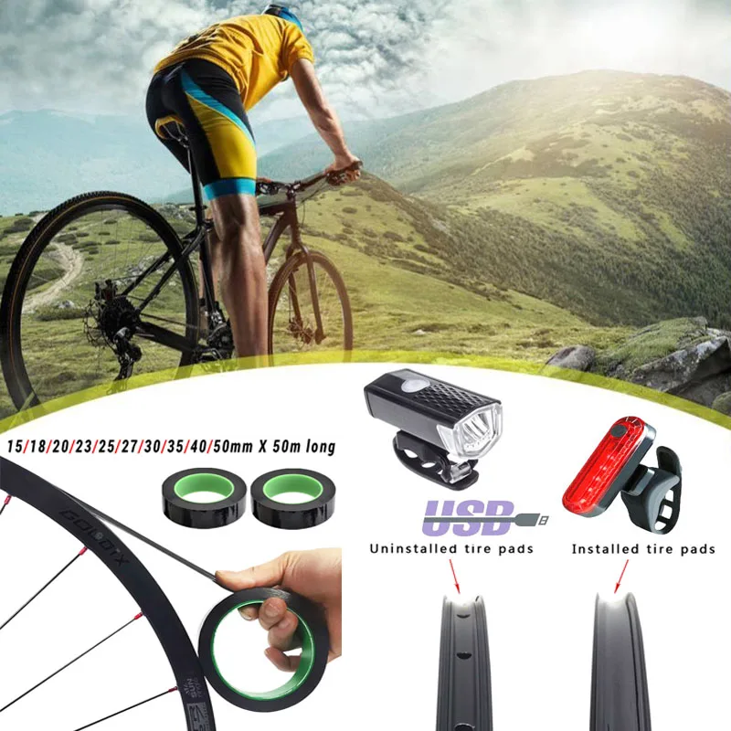 Bike Light Set 50m Mountain Bike Vacuum Tire Tape Bicycle Headlight Taillight Rechargeable Front and Rear Bicycle Accessories
Bike Light Set 50m Mountain Bike Vacuum Tire Tape Bicycle Headlight Taillight Rechargeable Front and Rear Bicycle Accessories