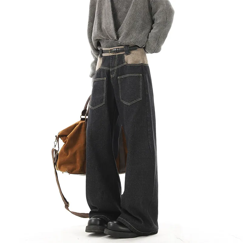 Hip Hop Patchwork Straight Jeans Black High Street Pocket Pants Japanese Harajuku Fashion Casual Loose Mopping Wide-leg Jeans
Hip Hop Patchwork Straight Jeans Black High Street Pocket Pants Japanese Harajuku Fashion Casual Loose Mopping Wide-leg Jeans