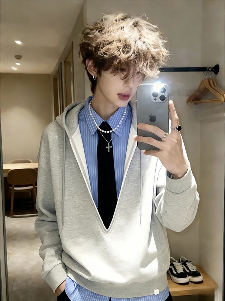Casual Sle Men's Hoodie Jaet White ey Tuxedo irt Patchwork Spring Autumn High Street Faion Comfortable Long Sve
Casual Sle Men's Hoodie Jaet White ey Tuxedo irt Patchwork Spring Autumn High Street Faion Comfortable Long Sve