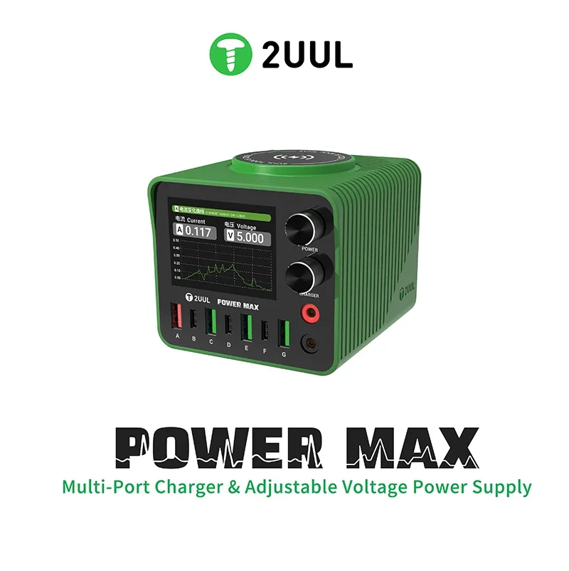 2UUL PC01 Power Max Multi-Port Charger Adjustable Voltage Power Supply Multifunctional Repair Station Fast Charging Tool
2UUL PC01 Power Max Multi-Port Charger Adjustable Voltage Power Supply Multifunctional Repair Station Fast Charging Tool