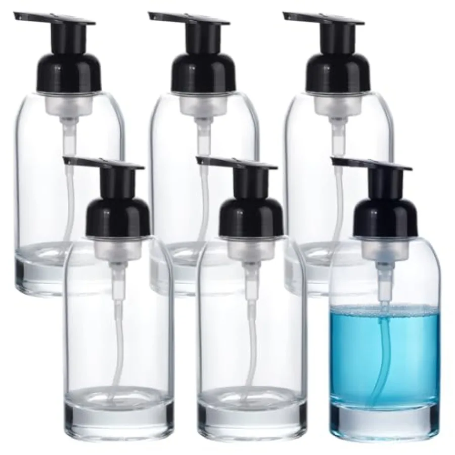 6 Pack Clear Thick Glass Jar Soap Dispenser with Foaming Pump 13 Oz Press Bottles/Foam Liquid Hand Soap Containers for Kitchen
6 Pack Clear Thick Glass Jar Soap Dispenser with Foaming Pump 13 Oz Press Bottles/Foam Liquid Hand Soap Containers for Kitchen
