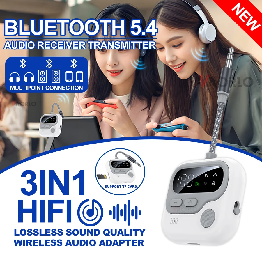 Bluetooth 5.4 многоточечный передатчик приемник 3,5 мм AUX стерео аудио беспроводной адаптер поддержка TF карты музыкальный плеер с микрофоном/светодиодный дисплей для телевизора компьютера автомобиля самолета
Bluetooth 5.4 многоточечный передатчик приемник 3,5 мм AUX стерео аудио беспроводной адаптер поддержка TF карты музыкальный плеер с микрофоном/светодиодный дисплей для телевизора компьютера автомобиля самолета